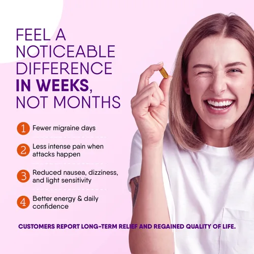 Vista 4 de Dr. Knowles- Fórmula de prevención de migraña, 60 cápsulas, tratamiento para el alivio del dolor de cabeza, tratamiento y prevención de migrañas