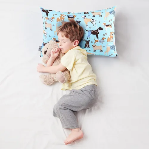 Vista 4 de Fundas de almohada para niños pequeños, paquete de 2 fundas de almohada que se adaptan a almohadas de 13 x 18 o 12 x 16 pulgadas, funda de almohada