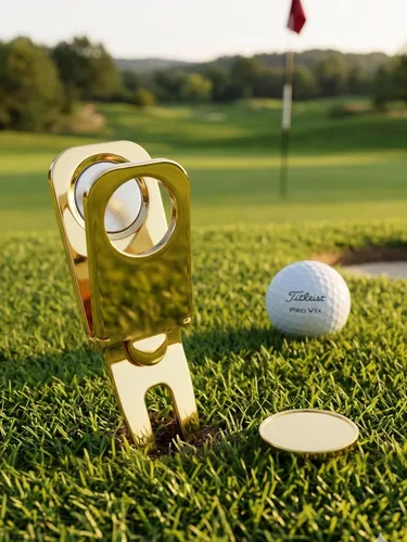 Vista 7 de Soporte para puros, herramienta magnética de reparación de divot de golf y marcador de bola, herramienta de accesorio de golf 3 en 1, regalo