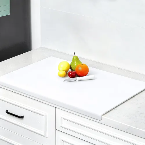 Vista 10 de Wesiti Tabla de Cortar Grande de Acrílico con Borde Antideslizante de 28 x 16 Pulgadas Transparente para Cocina, Protector de Encimera de Acrílico