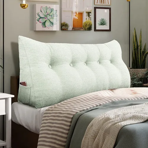 Vista 16 de WOWMAX Almohada ergonómica para cabecero para cama de tamaño matrimonial, almohadas tapizadas multifuncionales para cabecero, tableros portátiles