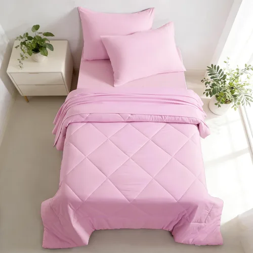 Vista 22 de FLXXIE Juego de ropa de cama para niños pequeños, juego de sábanas de microfibra para cuna, juego de ropa de cama para cuna de 4 piezas, incluye