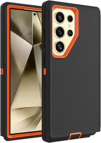 Vista 26 de Funda WOGROO para Galaxy Note 8, funda protectora resistente a caídas y golpes de grado pesado y resistente para Samsung Galaxy Note 8, Negro+Naranja