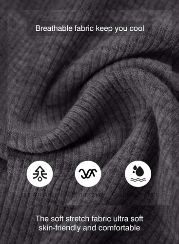 Vista 5 de JMIERR Camisas Henley para hombre con cuello redondo y botones