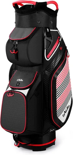 Bolsa para carrito de golf con 14 divisores en la parte superior, organizador de palos, ligera, con bolsa refrigeradora, cubierta antipolvo y correa