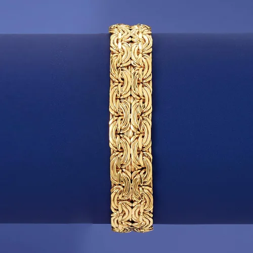 Vista 3 de Ross-Simons 18kt Yellow Gold Over Sterling Silver Wide Byzantine Bracelet