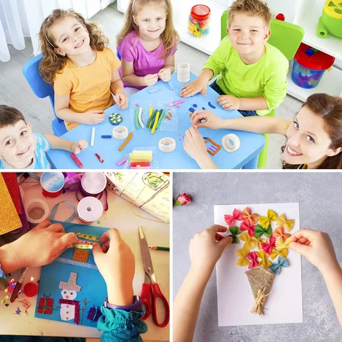 Vista 6 de UPINS 3000 Piezas Puntos de Pegamento para Globos Cinta Adhesiva de Puntos Removible, 30 Rollos Calcomanías de Puntos de Doble Cara para Decoración