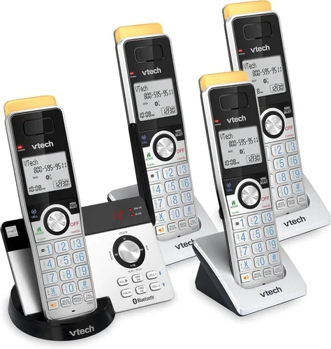 Vista 21 de VTech IS8128-51 - Teléfono inalámbrico DECT 6.0 de 5 manos con alcance superlargo para el hogar, con contestador automático, alcance de hasta 2300
