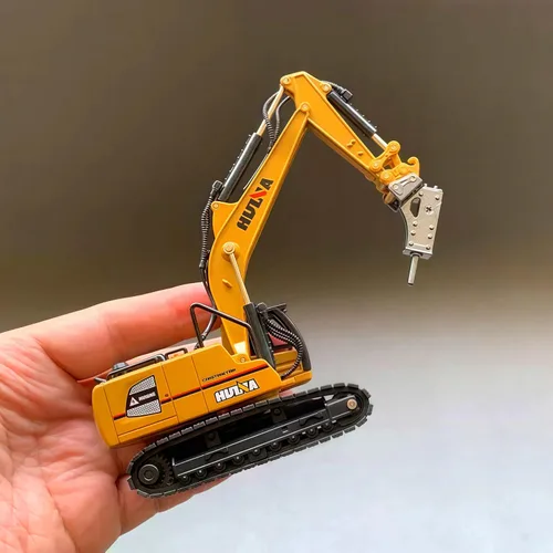Vista 9 de Gemini & Genius - Excavadora de taladro resistente para obras de construcción, juguetes de vehículos a escala 1:60, excavadora y perforadora