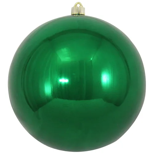 Vista 186 de Christmas By Krebs 6" (150mm) Purpurina Verde Esmeralda [2 Piezas] Esfera Extra Grande Sólida Super Grande de Plástico para Exteriores, Resistente