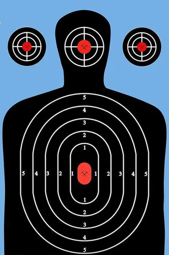 Vista 7 de Paquete de 10 objetivos de disparo – 12 x 20 pulgadas – objetivo de salpicadura de silueta, póster de práctica, ideal para todas las armas de fuego