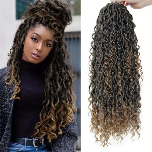 Vista 87 de Goddess Locs - Rastas de cabello corto rizado bohemio sintético de 10 pulgadas, paquete de 8 paquetes de trenzas de ganchillo preenrolladas