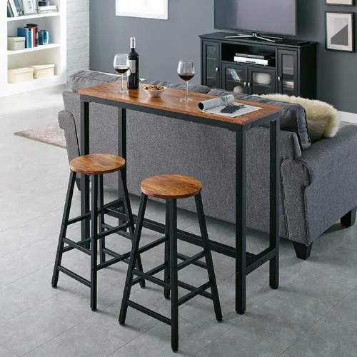 Vista 7 de Mr IRONSTONE - Mesa de bar, mesa de pub rectangular de 39" de altura con altura de barra, mesa de sofá, mesa de consola, mesa de comedor, mesa