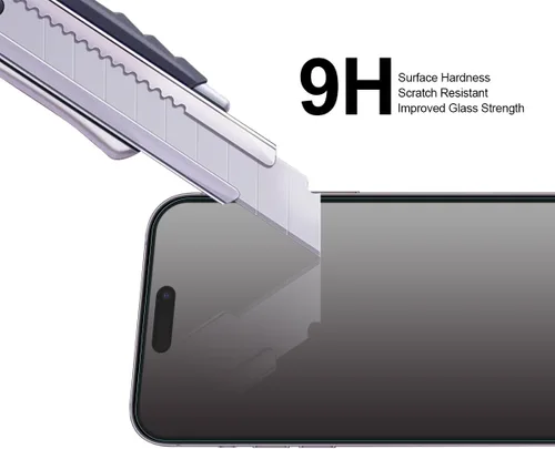 Vista 4 de Supershieldz Paquete de 2 protectores de pantalla antirreflejos (mate) diseñado para iPhone 15 Pro Max (6.7 pulgadas), vidrio templado, antihuellas
