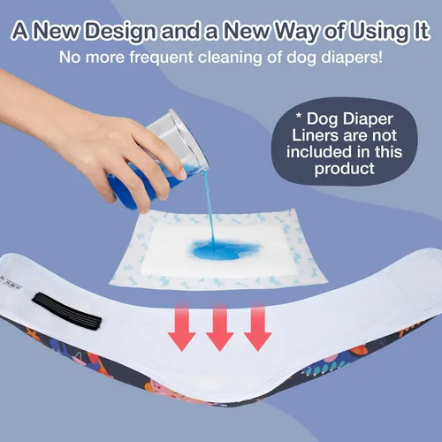 Vista 5 de MICOOYO Pañal para Perro Macho Ligero Envolturas para Perro Pañales Lavables para Perros Bandas para Vientre de Perrito para Perros Machos, Pañales