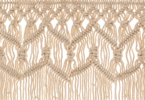 Vista 7 de Cenefa de algodón texturizado de macramé bohemio – Cortinas de ventana de cocina y decoración de pared – Cenefa de macramé – Cortinas para ventana