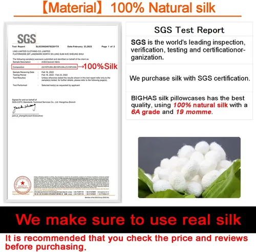 Vista 4 de Funda de almohada 100% seda de morera para cabello y piel con cremallera oculta, suave transpirable natural ambos lados, seda de 19 momme de 19