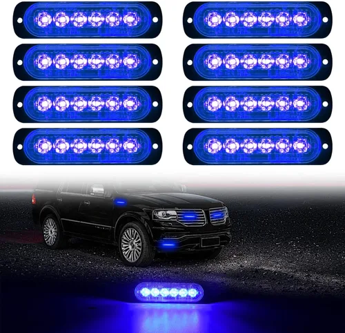 Vista 12 de DIBMS Luces estroboscópicas de advertencia LED, 8x luz de advertencia estroboscópica amarilla ámbar, luz de emergencia intermitente, precaución, luz