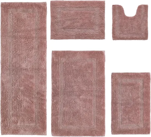 Vista 98 de Better Trends Alfombra de Inodoro en Forma de U Cubierta de Asiento de Inodoro de Lujo 100% Algodón Absorbente de Agua, Cubierta de Tapa Reversible