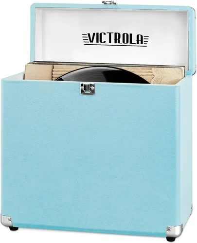 Vista 10 de Victrola Collector – Estuche de almacenamiento para discos de vinilo – Capacidad para más de 30 discos de vinilo para tocadiscos, hardware
