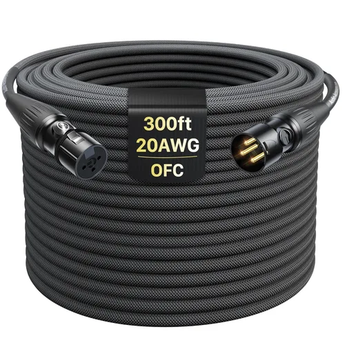 Vista 15 de Serie Oro Cables XLR Star Quad de 1.5 pies, Conectores Neutrik, Cable de micrófono 19AWG, Cable de micrófono trenzado en nylon reforzado con Kevlar
