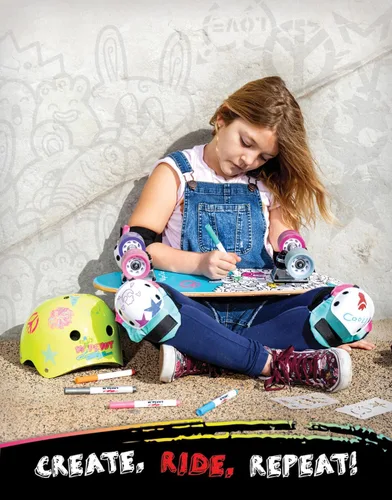 Vista 6 de Wipeout Dry Erase Kids Helmet – Ideal for Bike, Skate, Scooter, in-Line Skating and Rollerblading