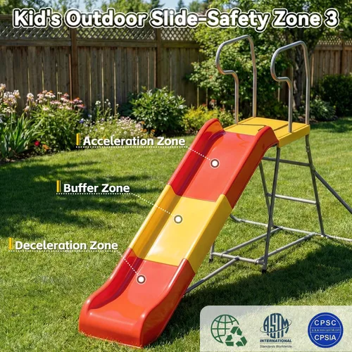 Vista 4 de Outdoor Slide for Kids, 6.4FT Backyard Slide with Stair Slide, Heavy-Duty Playground Equipment for Backyard, Pool Side, Lawn & Garden, Stable, for