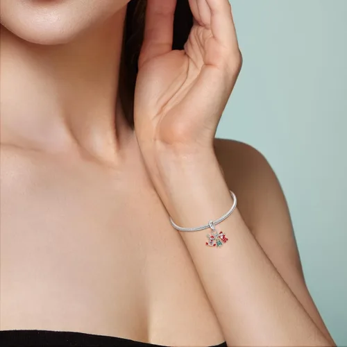 Vista 5 de NARMO Dijes de plata de ley 925 para pulseras Pandora, colgante de luna, estrella de seguridad, cadena de seguridad, varios abalorios, joyas
