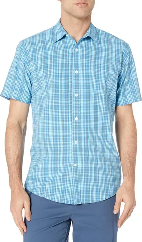 Vista 2 de Tienda Essentials - Camisa de popelina de manga corta de ajuste regular para hombre