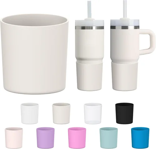 Vista 36 de WUQID Bota de silicona superior compatible con Stanley Quencher H2.0 e IceFlow Flip y ProTour de 40oz 30oz 20oz 14oz, se ajusta al mismo diámetro