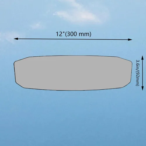 Vista 2 de Espejo retrovisor para automóvil, espejo retrovisor convexo de gran angular con clip interior de 12 pulgadas, accesorios para automóvil, espejo