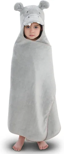 Vista 10 de TBEZY Toalla con capucha para niños, 100% algodón, ultra suave, con diseño único de animales, grande para bebés de 3 a 10 años (conejito)