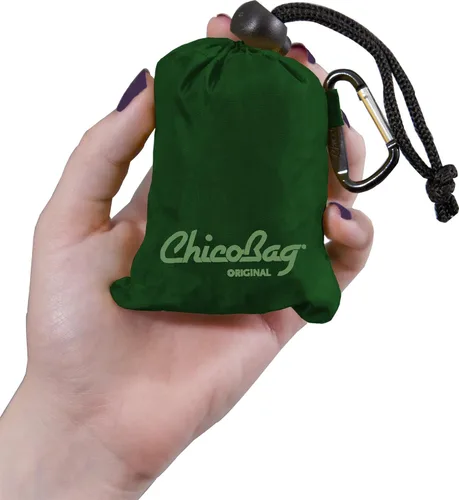 Vista 3 de ChicoBag Bolsa de comestibles reutilizable compacta original con bolsa adjunta y clip de mosquetón, perfecta para compras, viajes, organización