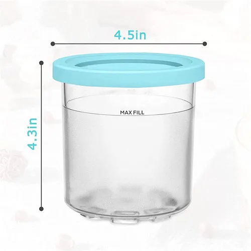 Vista 4 de Creami Deluxe Pints, for Ninja Creami Pint Containers, Ice Cream Container Reusable,Leaf-Proof Compatible NC301 NC300 NC299AMZ Series Ice Cream Maker