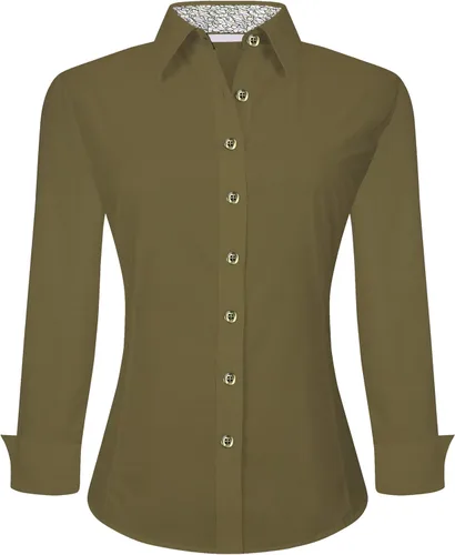 Vista 41 de Alex Vando Camisas de vestir para mujer, sin arrugas, ajuste regular, manga larga, elástica, camisa de trabajo