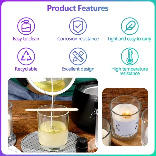 Vista 4 de 20 PCS Tarros para Velas, Tarros para Velas con Tapas, Kit para Hacer Velas, Tarros para Velas al Por Mayor para Velas