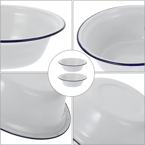 Vista 8 de Cuenco de sopa esmaltado vintage cuenca esmaltada retro cuenco esmaltado cuenco de mezcla de esmalte Enamelware Tazón para servir ensalada Cuenco