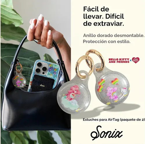 Vista 2 de Sonix x Sanrio - Fundas para Apple AirTags con llavero (Care Bears + Hello Kitty & Friends)