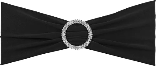 PATIKIL Bandas elásticas para sillas de 13 x 5 pulgadas, paquete de 10 bandas elásticas para silla con hebilla deslizante para decoración de Negro