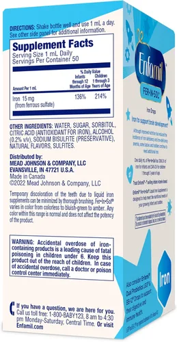 Vista 8 de Enfamil Fer-in-Sol - Suplemento de hierro en gotas para bebés, botella con dosificador de 1.7 fl oz (paquete de 2)