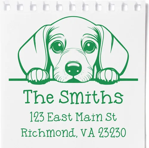 Vista 416 de Sello de alta calidad para cachorros Airedale Terrier – Sello de dirección personalizado – Ideal para los amantes de los perros – Elección de 5