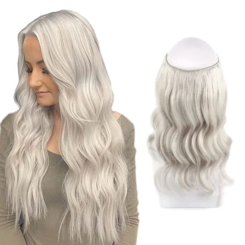 Vista 48 de Sassina Extensiones de Cabello con Alambre Invisible Cabello Humano Real con Alambre Transparente Tamaño Ajustable Clips Seguros Naturales Liso