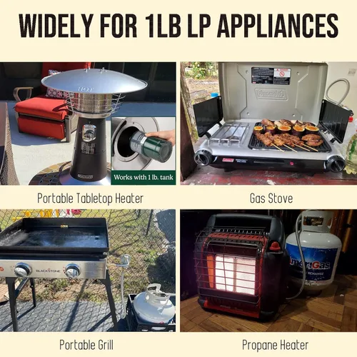 Vista 4 de Manguera adaptadora de propano de 4 pies, convertidor de 1 libra a 20 libras, extensión de manguera de propano para tanque de 5-40 libras, reemplaza