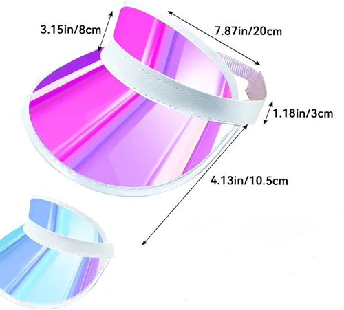 Vista 3 de Sombrero de visera para mujer, ajustable, para deportes al aire libre, protección UV, gorra transparente