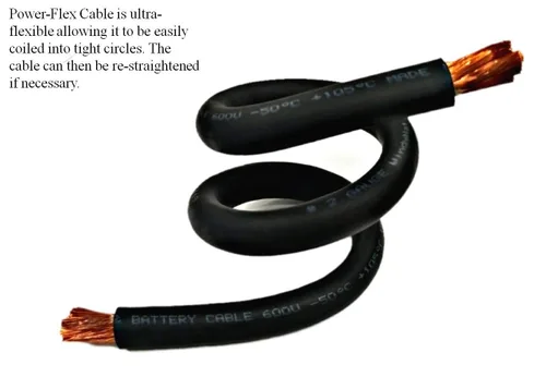 Vista 3 de WNI - Cable de cobre para batería de soldadura ultra flexible calibre 1/0 de 10 pies, color negro, 1/0 AWG, fabricado en los Estados Unidos