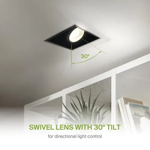 Vista 5 de ASD Trimless Gimbal - Iluminación LED empotrable de 2 pulgadas, 8 W 120 V, luz de techo direccional regulable ajustable con caja de conexión, 5 CCT