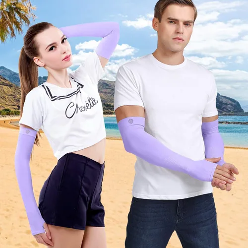Vista 6 de Mangas de brazo para hombres y mujeres, protección solar UV, cubierta de compresión para calentador