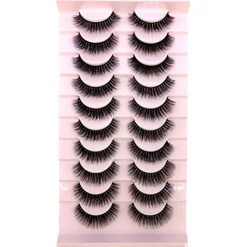 Vista 32 de Pestañas postizas de visón suave 3D con rizado en forma de ala, pestañas postizas alargadas, pestañas postizas gruesas, hechas a mano, naturales