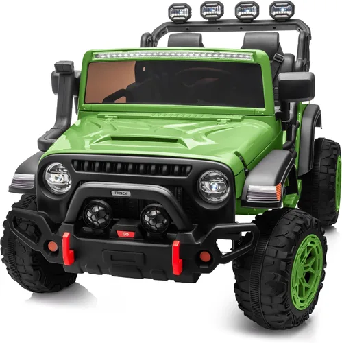 Outfunny - Coche eléctrico de 2 plazas y 24 V para niños, juguete con control remoto Verde militar