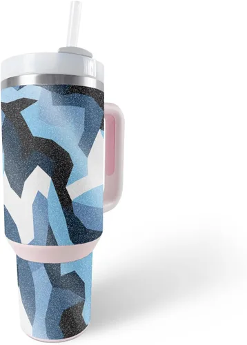 Vista 35 de MightySkins - Vaso con purpurina brillante compatible con Stanley The Quencher H2.0 FlowState de 40 onzas, diseño de rayas marineras, acabado